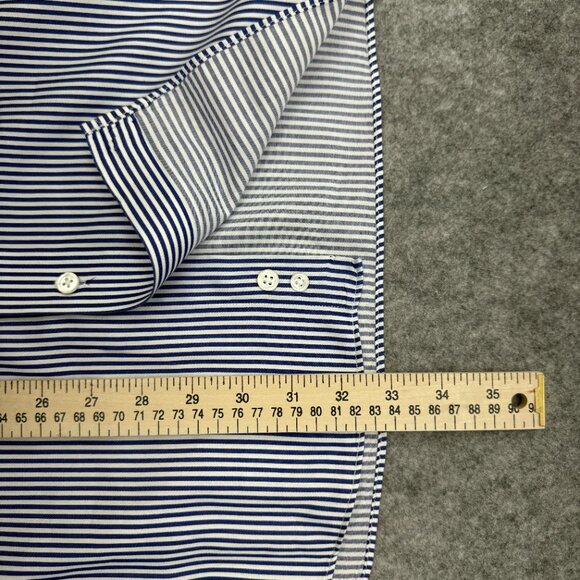 Austin Taylor Mens Button Down Dress Shirt Old Money 100% Cotton Blue Stripe XXL - Picture 7 of 9